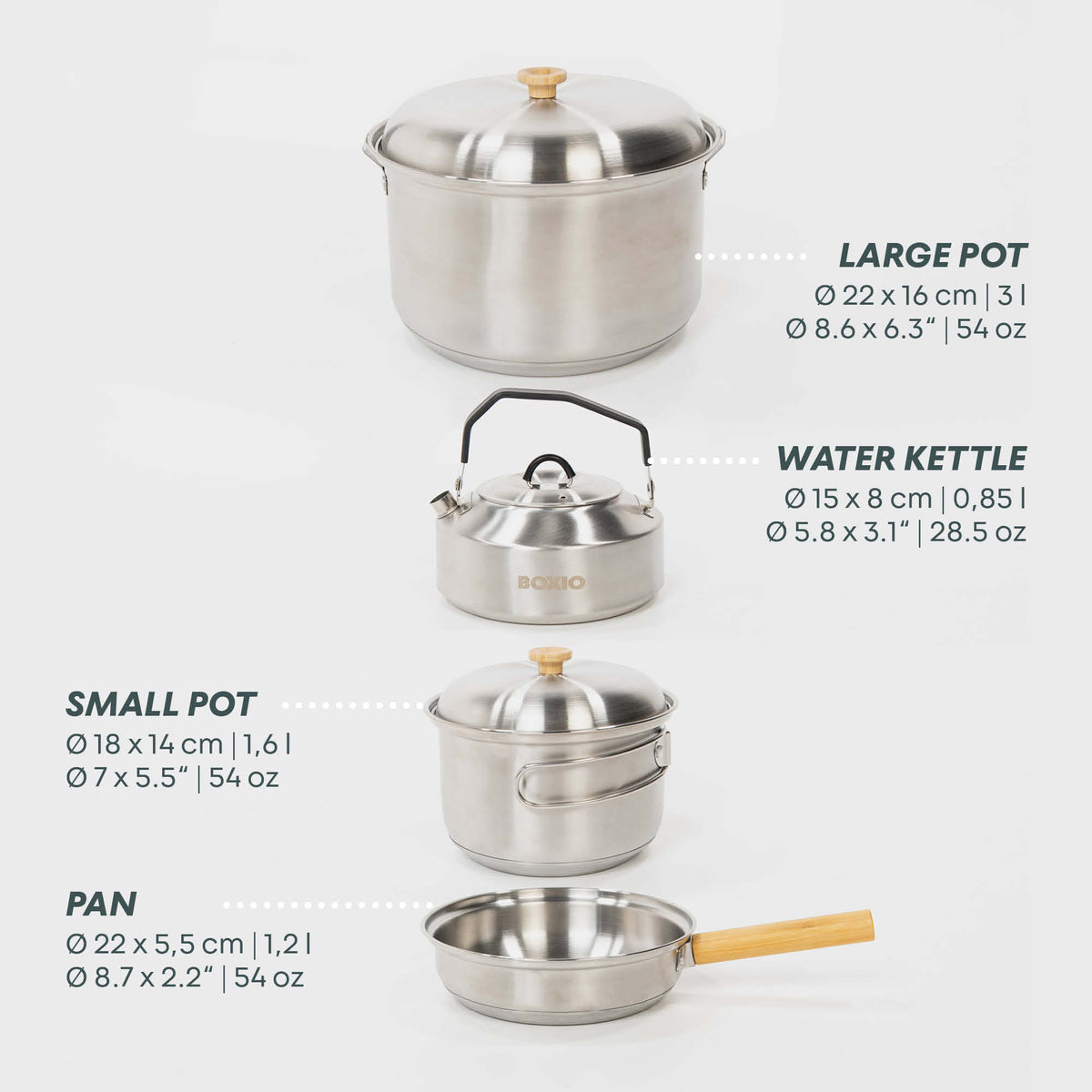 BOXIO COOK PLUS I Réchaud de camping haut de gamme avec ustensiles de cuisine