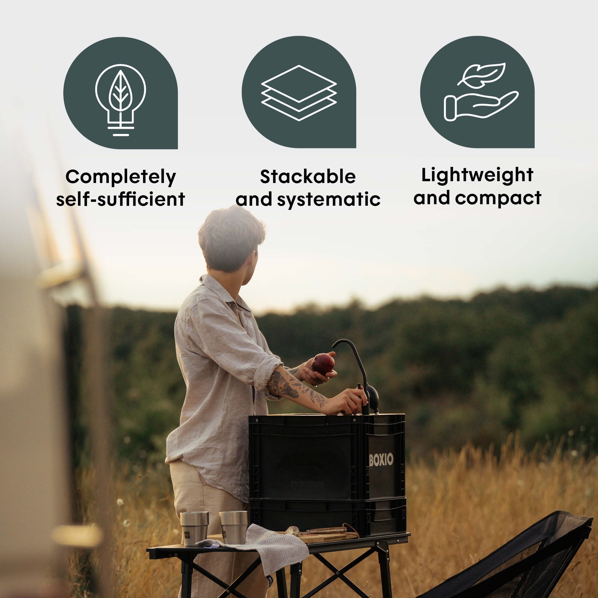 BOXIO KITCHEN LITE I Compact Outdoor Camping Kitchen