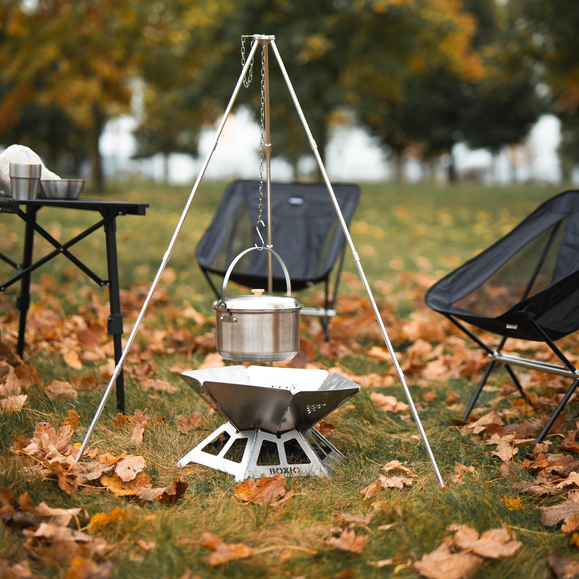 BOXIO FIRE BUNDLE | Portable Campfire + Tripod  in Eurobox