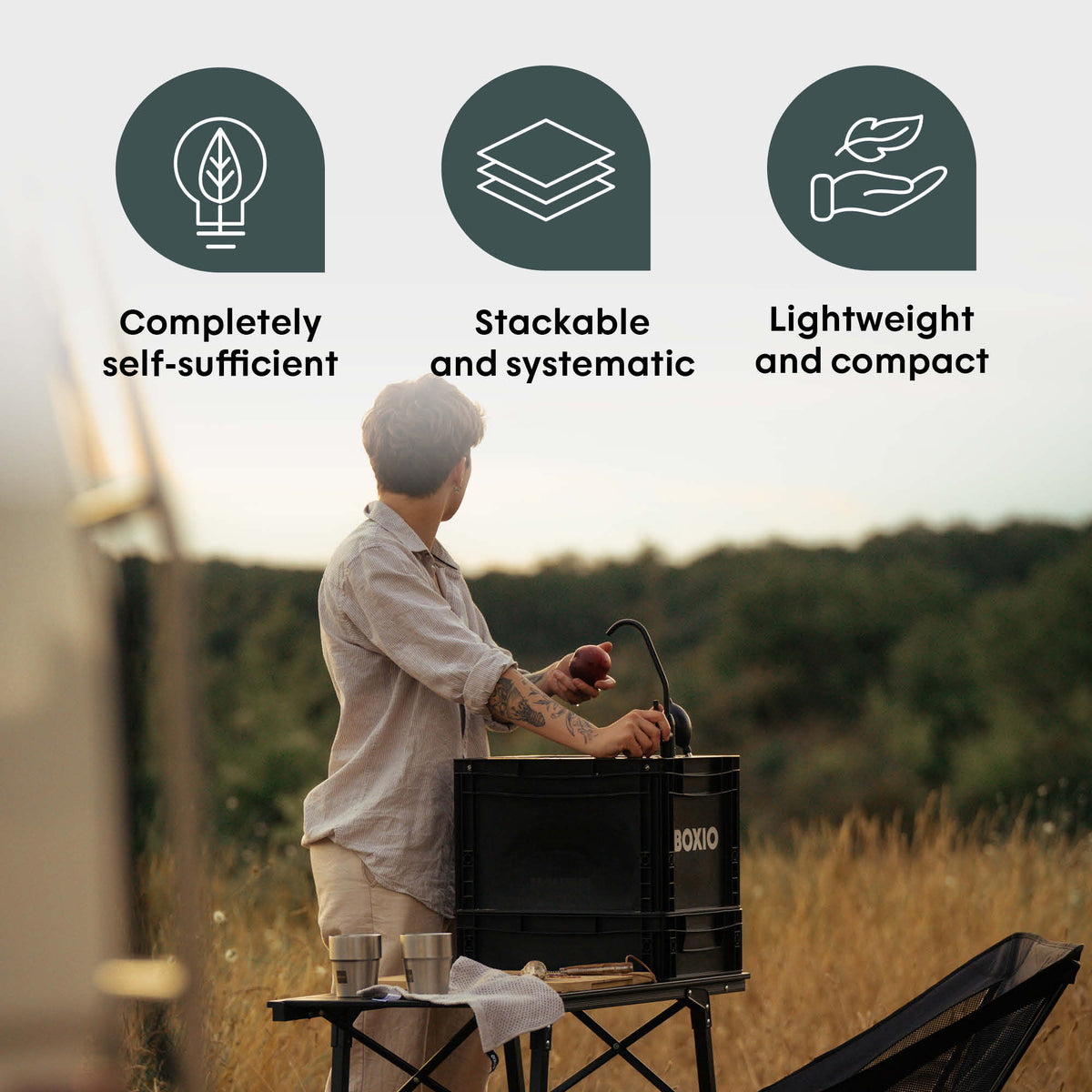 BOXIO KITCHEN LITE I Compact Outdoor Camping Kitchen